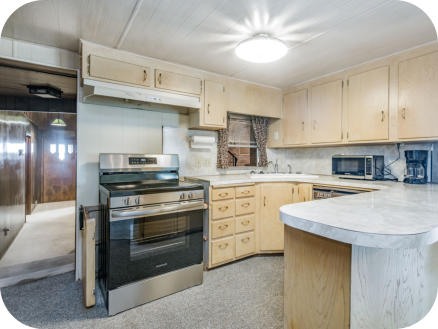 the kitchen in our rental house